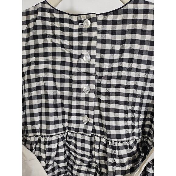 Perfectly Dressed Girl's Black And White Plaid Dress Size 6X Bow Tie - Picture 6 of 9